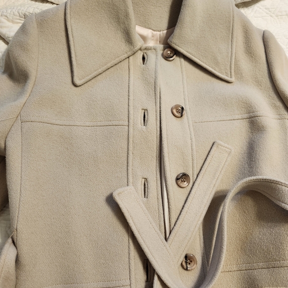 Vintage Sakowitz Cashmere Button Coat with Self Tie - Picture 10 of 14